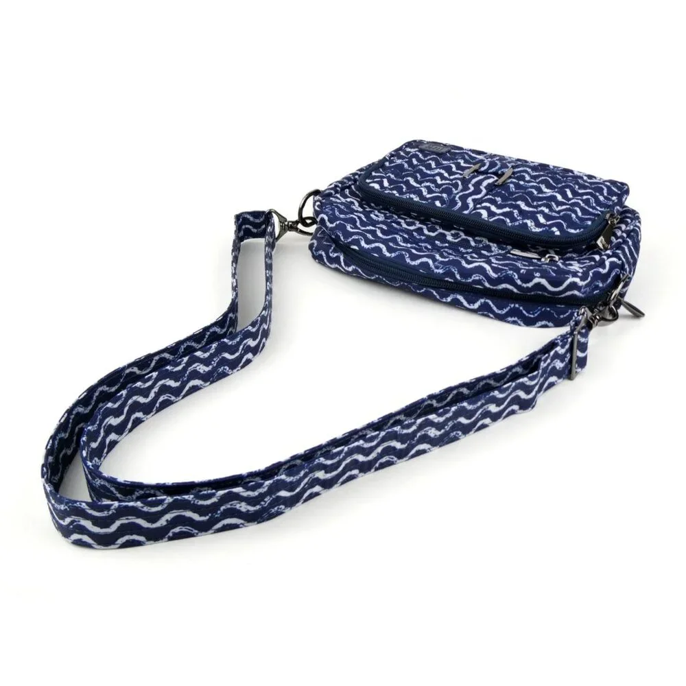 Lug Blue & White Carousel RFID Crossbody Bag